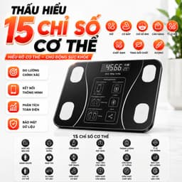 Cân Điện Tử Sức Khỏe Sạc USB Kết Nối Bluetooth Phân Tích Chỉ Số Cơ Thể Trọng Lượng Tối Đa 180kg 9