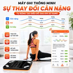 Cân Điện Tử Sức Khỏe Sạc USB Kết Nối Bluetooth Phân Tích Chỉ Số Cơ Thể Trọng Lượng Tối Đa 180kg 4