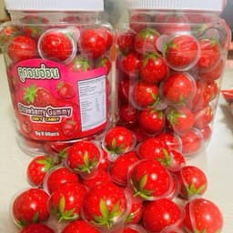 Sỉ Lọ x 60c Kẹo dẻo có nhân chảy cái 10g hình dưa hấu, con mắt, đào,..thơm ngon hấp dẫn, đồ ăn vặt hot nhất Snack Chua 6