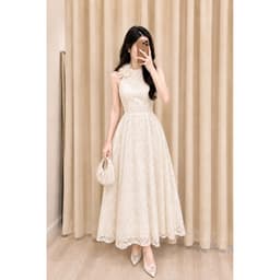 VÁY REN XOÈ CỔ YẾM CAO CẤP DỰ TIỆC 3