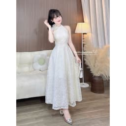 VÁY REN XOÈ CỔ YẾM CAO CẤP DỰ TIỆC 4