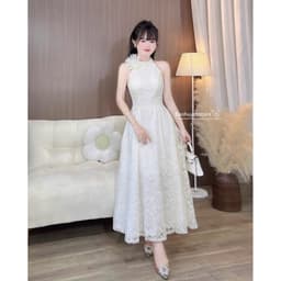 VÁY REN XOÈ CỔ YẾM CAO CẤP DỰ TIỆC 5