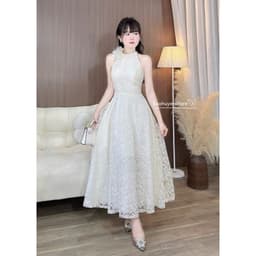 VÁY REN XOÈ CỔ YẾM CAO CẤP DỰ TIỆC 6