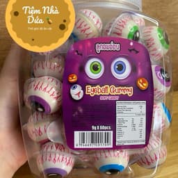 Sỉ ( Hộp x 60v ) Kẹo Dẻo Hình Con Mắt, Vị Dâu, Vị Dưa Hấu,… Hãng Bursting Ball 3D Siêu Ngon hot hot Candy Snack Chua 6