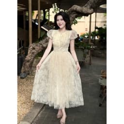 VÁY REN XOÈ ĐÍNH NƠ NGỰC TIỂU THƯ SANG CHẢNH 4