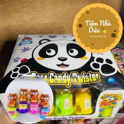 Khay 20 cái máy bắn kẹo gấu trúc 5k, đồ chơi máy bắn kẹo gấu trúc kèm kẹo xê hoa quả siêu Hot 1