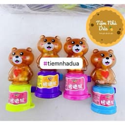 Khay 20 cái máy bắn kẹo gấu trúc 5k, đồ chơi máy bắn kẹo gấu trúc kèm kẹo xê hoa quả siêu Hot 3