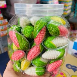 Hộp 50 cái kẹo dẻo có nhân nhiều hình, kẹo dẻo có nhân hình bắp ăn vặt cổng trường 5