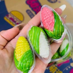 Hộp 50 cái kẹo dẻo có nhân nhiều hình, kẹo dẻo có nhân hình bắp ăn vặt cổng trường 4