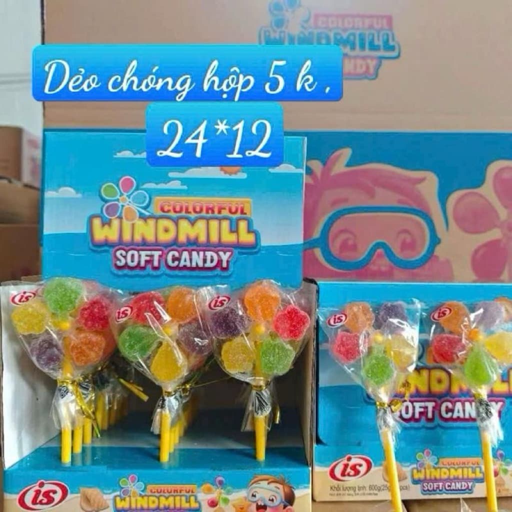 Khay 24 vỉ kẹo dẻo hình Chong chóng quay- vỉ 5 cánh siêu nhiều, siêu ngon