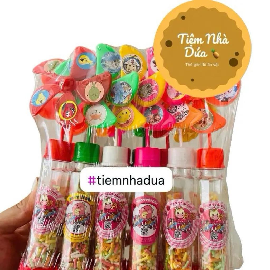 Bán sỉ lốc 12c Kẹo trái cây hình đồ chơi chong chóng 12 cái , đồ ăn vặt cổng trường siêu Hot