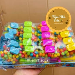 Sỉ Khay 20c máy bắn kẹo hàng 5k mix nhiều vị trái cây, đồ chơi kèm kẹo siêu hot cho bé 3