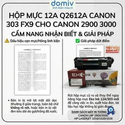 Hộp Mực Eko Ink 12A Q2612A Canon 303 FX9 Cho Canon 2900 3000 HP 1010 1020 1018 1022 In Đậm Nét MIVDO 6