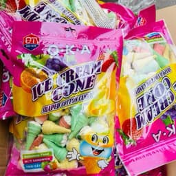 Gói 208gr kẹo bông ốc quế massmallow có nhân, kẹo ốc quế dẻo có nhân kem siêu ngon 4