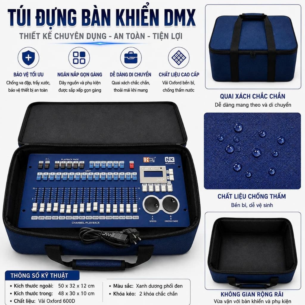 Túi đựng bàn điều khiển ánh sáng sân khấu chống sốc bảo vệ bàn DMX,Kingkong 256A, 240, 512, 384...