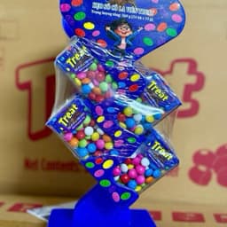 Tháp 24 hũ kẹo socola vỏ giòn màu sắc Treat siêu ngon vui miệng, kẹo socola vỏ giòn nhiều màu siêu ngon 1