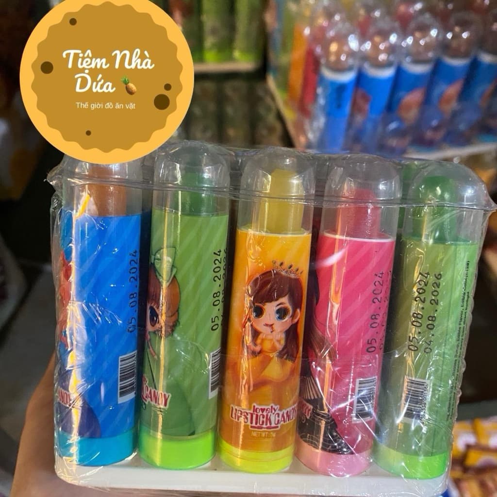 Sỉ Kẹo Son Môi Hình Công Chúa ( vỉ x 30 chiếc ) Nhiều màu cho bé Cosmetic Mỹ Phẩm Nữ Women Trang Điểm