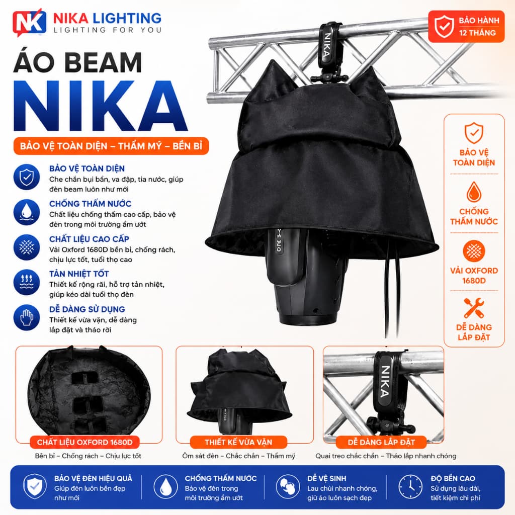 Áo mưa bảo vệ đèn Beam PAR LED Katana dùng cho đèn sân khấu chống bụi, hạn chế trầy xước,áo mưa đèn