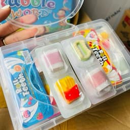 Sỉ Hộp 30 vỉ kẹo dẻo răng cuộn đôi, kẹo dẻo răng kẹo dẻo cuộn đồ ăn siêu ngon siêu Hot 1