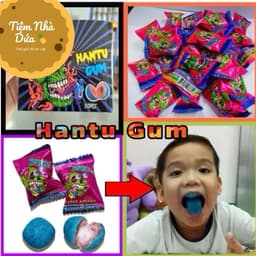 Sỉ Hộp 50c Kẹo Gum Nhuộm Lưỡi, Kẹo Cao Su Nhuộm Lưỡi Hantu Gum zombie Candy Snack Ăn Vặt Food Chua 5
