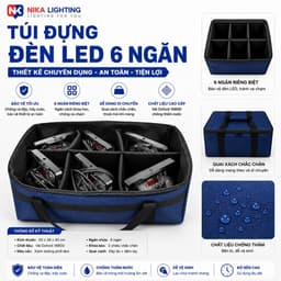 Túi Đựng Đèn PAR LED 4 Ngăn & 6 Ngăn – Bảo Vệ Thiết Bị An Toàn, Vận Chuyển Tiện Lợi 1