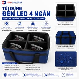 Túi Đựng Đèn PAR LED 4 Ngăn & 6 Ngăn – Bảo Vệ Thiết Bị An Toàn, Vận Chuyển Tiện Lợi 2