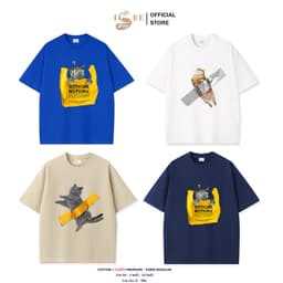 (9kg-100kg) Áo thun nhóm ,áo gia đình Ba Mẹ và Bé Unisex ISEE VN form rộng vừa MÈO HỀ HƯỚC cotton 4c Premium thoáng mát 1