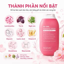 Dung dịch vệ sinh nữ Whisis vệ sinh phụ nữ PH Girl Feminine Wash 200ml 6