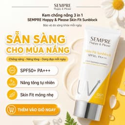 Kem Chống Nắng 3 in 1 GEO Sempre SPF50+ PA+++ 100ml Hàn Quốc Dưỡng Ẩm Nâng Tông Chống Tia UV 9
