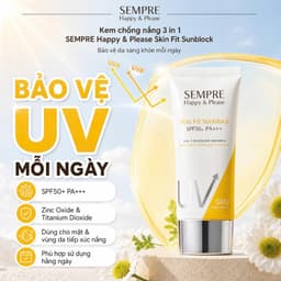 Kem Chống Nắng 3 in 1 GEO Sempre SPF50+ PA+++ 100ml Hàn Quốc Dưỡng Ẩm Nâng Tông Chống Tia UV 1
