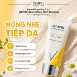 Kem Chống Nắng 3 in 1 GEO Sempre SPF50+ PA+++ 100ml Hàn Quốc Dưỡng Ẩm Nâng Tông Chống Tia UV 3