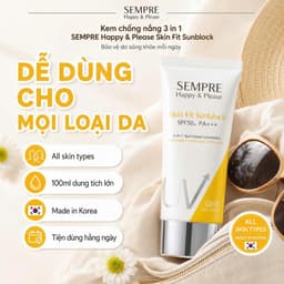 Kem Chống Nắng 3 in 1 GEO Sempre SPF50+ PA+++ 100ml Hàn Quốc Dưỡng Ẩm Nâng Tông Chống Tia UV 6