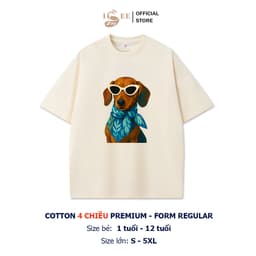 [DEAL MỞ BÁN] Áo thun gia đình Unisex ISEE VN form rộng CHÓ NGỘ NGHĨNH, cotton 4 chiều Premium thoáng mát 3