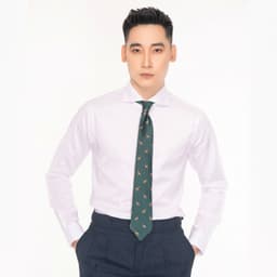 Áo Sơ Mi Nam Trắng Cut01 Cotton 100% Form Regular Fit Cổ Cut-Away Lịch Lãm 3