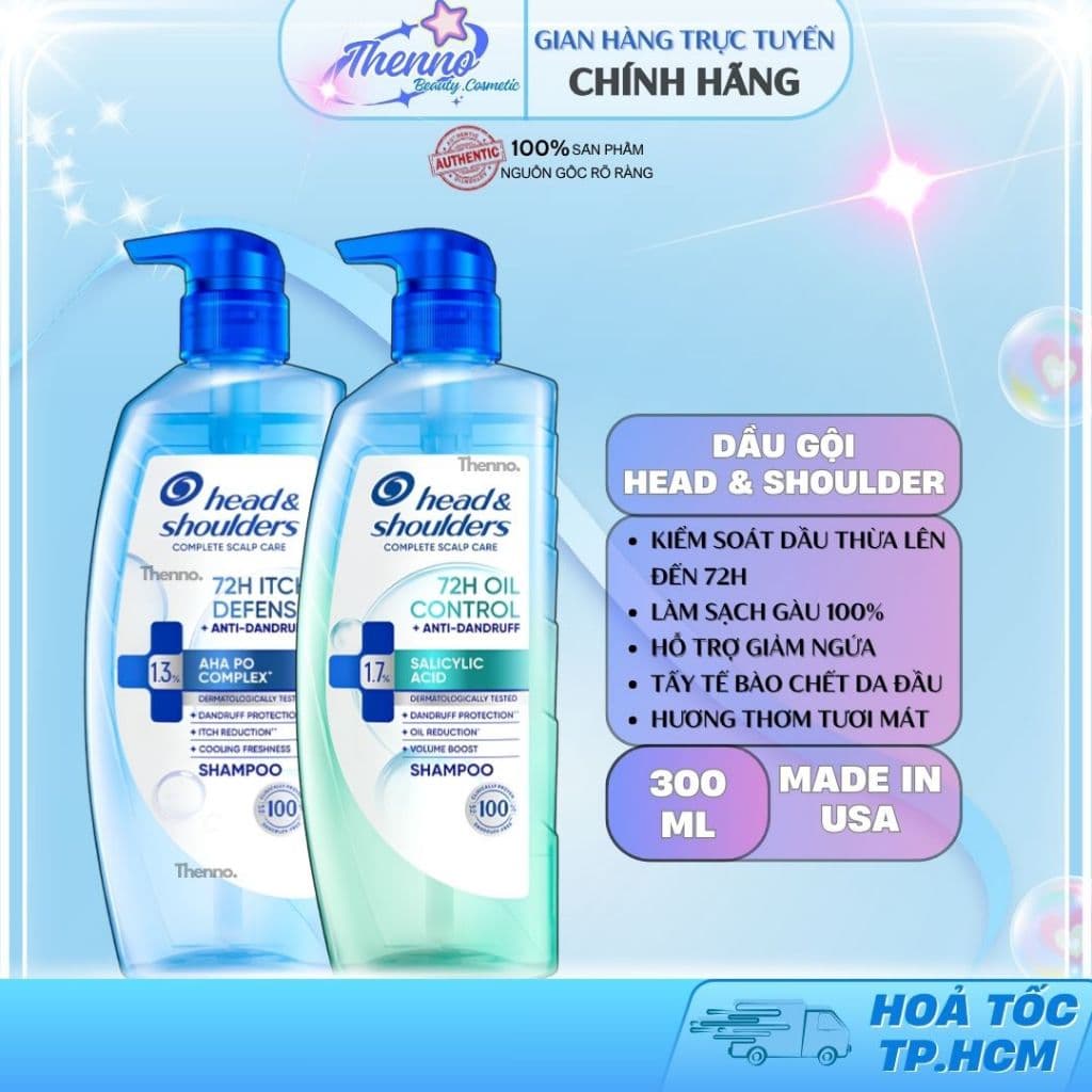 [Mới] Dầu Gội Kiềm Dầu & Giảm Ngứa Da Đầu Và Làm Sạch Gàu Vượt Trội Head & Shoulder 72h Chai 300g