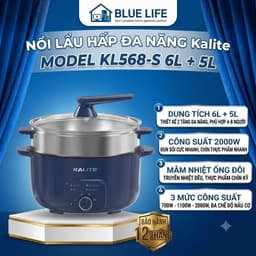Nồi Lẩu Hấp Đa Năng KALITE KL568-S, 2 Tầng - Công suất 2000W, Hàng Chính Hãng 1