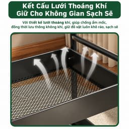 Xe Đẩy Đa Năng 3 Tầng Có Bánh Xe 360° Kệ Lưu Trữ Nhà Bếp Phòng Khách Văn Phòng Tiết Kiệm Không Gian Khung Sắt Chắc Chắn 6