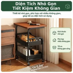 Xe Đẩy Đa Năng 3 Tầng Có Bánh Xe 360° Kệ Lưu Trữ Nhà Bếp Phòng Khách Văn Phòng Tiết Kiệm Không Gian Khung Sắt Chắc Chắn 4