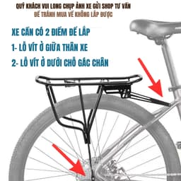 Baga xe đạp tải trọng lớn 100kg, ĐẨY ĐỦ ỐC VÍT TỰ LẮP - BG-02 2