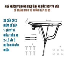 Baga xe đạp tải trọng lớn 100kg, ĐẨY ĐỦ ỐC VÍT TỰ LẮP - BG-02 4