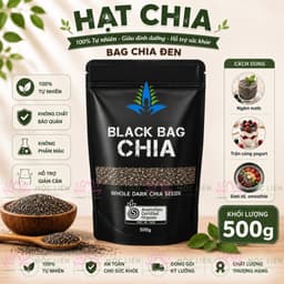 Hạt Chia Úc, Hạt Chia Đen Tự Nhiên Nguyên Hạt, Dùng Pha Nước, Sinh Tố, Sữa Chua, Yến Mạch, Eat Clean - Ăn Vặt Denfood 1