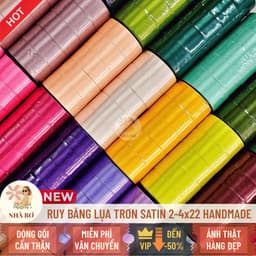 Lốc ruy băng lụa trơn satin 2cm 4cm x 22m làm nơ gói quà gói hoa trang trí handmade - Hoa Sáp Nhà Bơ 2