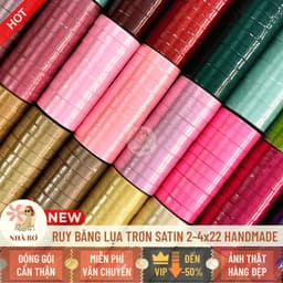 Lốc ruy băng lụa trơn satin 2cm 4cm x 22m làm nơ gói quà gói hoa trang trí handmade - Hoa Sáp Nhà Bơ 3