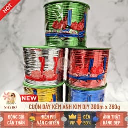 Cuộn dây kẽm ánh kim tuyến 350m x 360g dẻo gói hoa quà trang trí handmade quấn cây - Hoa Sáp Nhà Bơ 1