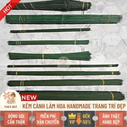 20 50 100 1kg kẽm cành trơn gai bọc nhựa 30 40cm cắm hoa làm trang trí handmade DIY - Hoa Sáp Nhà Bơ 1