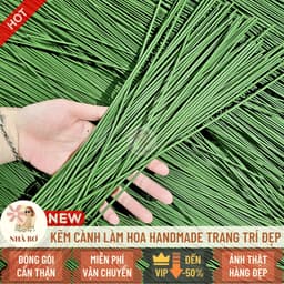 20 50 100 1kg kẽm cành trơn gai bọc nhựa 30 40cm cắm hoa làm trang trí handmade DIY - Hoa Sáp Nhà Bơ 2
