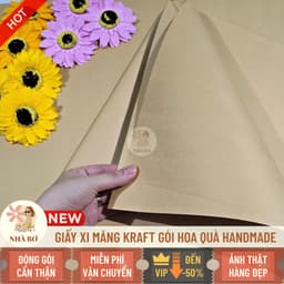 !! 35 giấy xi măng giấy báo kraft gói hoa chuẩn 50x70 dày dặn trang trí handmade - Hoa Sáp Nhà Bơ 2