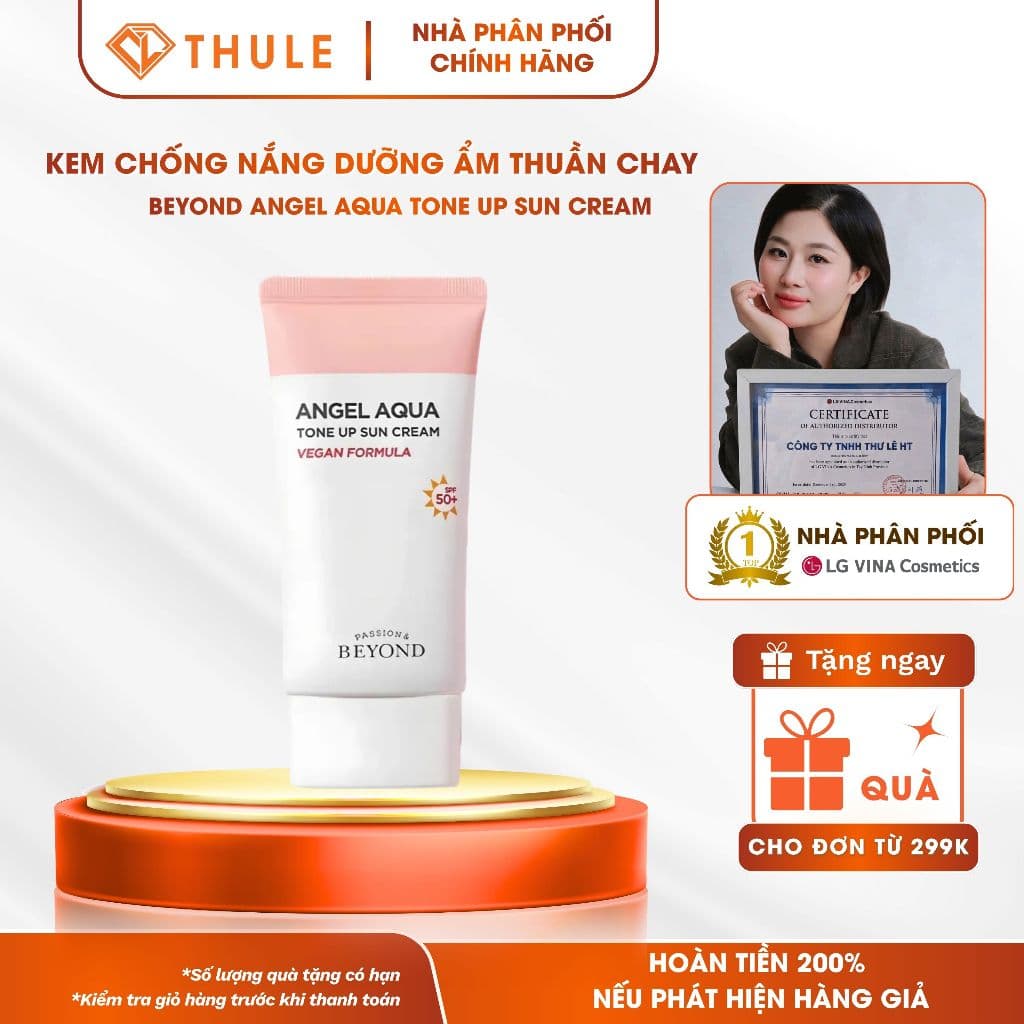 KEM CHỐNG NẮNG BEYOND ANGEL AQUA TONE UP SUN CREAM