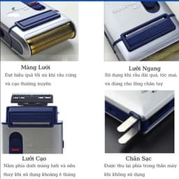 Máy cạo râu 2 IN 1 SCW 301U Sagami, Thiết Kế Nhỏ Gọn, Phong Cách Mạnh Mẽ, Sạc Pin Tiện Lợi, Cạo Êm 6
