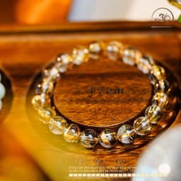 Ngọc Đan Tâm - Vòng Tay Thạch Anh Tóc Vàng Trong VIP 10mm 8